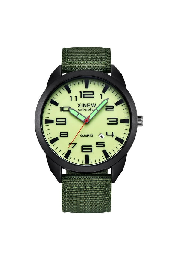 Gifts for Him Fathers Day Gifts Watch For Men XINEW Nylon Strap Simple Calendar Luminous Dial Outdoor Men's Quartz Watch