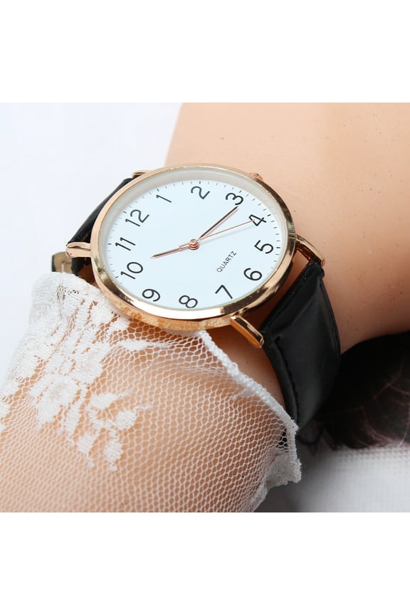 Gifts for Him Gifts for Men Watch For Men Unisex Simple Business Fashion Leather Quartz Wrist Watch Gifts for Dad and friend