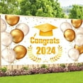 thumbnail image 1 of Meitianfacai Gold and White Graduation Party Decorations, 71"x45" Class of 2024 Graduation Banner for Men Women Congratulations Graduation Backdrop Party Supplies, 1 of 8