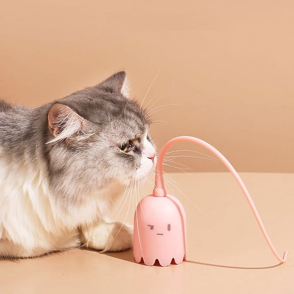 Meitianfacai Indoor Pet Toys for Cats, Cat Wand Toy, Automatic Silicone Tail Teaser Toy, Electronic Interactive Toy for Indoor Cats,Rechargeable Exercise Toy for Kitten