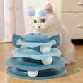 thumbnail image 1 of Meitianfacai Interactive Cat Toy Play Set with Spinning Tracks & Balls,Multi-Layer Exercise Activity Center for Indoor Kittens and Adult Cats,Anti-Slip Base for Stable Play,9.84"x9.84"x6.3"（Blue）, 1 of 6