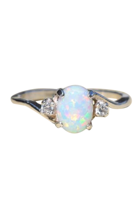 Jewelry Gifts for Her Gifts for Women Rings Exquisite Women's Silver Ring Oval Cut Fire-Opal Jewelry Birthday Gift Bridal Party Ring Jewelry