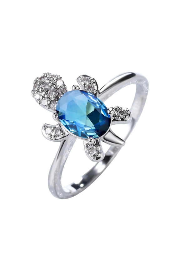Jewelry Gifts for Her Mothers Day Gifts Rings Creative Jewelry W Hite Gold And Blue Tortoise Ring Men Fashionable Ol Wind Ring Jewelry