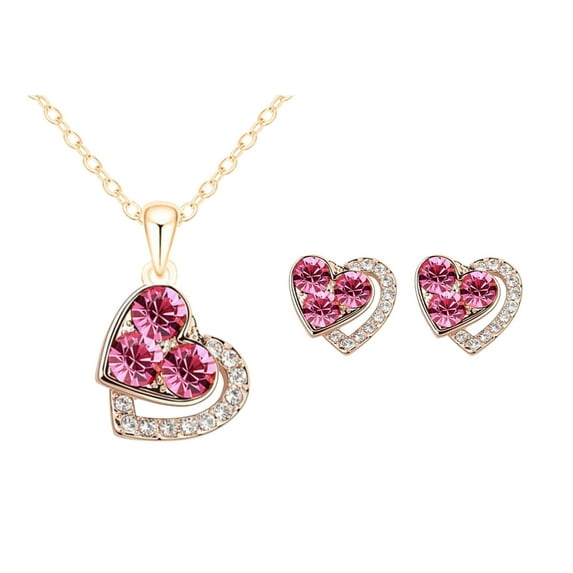Meitianfacai Jewelry Gifts for Her Mothers Day Gifts Heart Necklace Ladies Fashion Rose Love Heart Pendant Necklace Jewelry