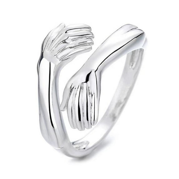 Meitianfacai Jewelry Gifts for Her Mothers Day Gifts Rings Gold Silver Personality Ring Adjustable Fashion Hugging Open Ring Jewelry