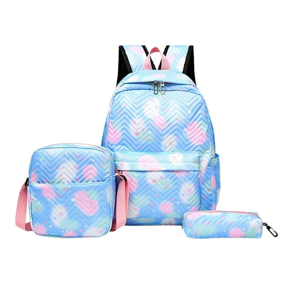 Meitianfacai Large Capacity 3-in-1 Storage System: Backpack + Insulated Food Bag + Zippered Pencil Case, Lightweight Carry Set with Honeycomb Padding for Organization, Travel Gear(Blue)