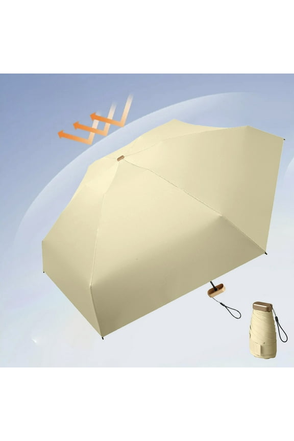 Lightweight Folding Umbrella - Portable 35" Sun & Rain Protection Parasol for Women & Men, Fits in Handbag/Briefcase( Yellow )