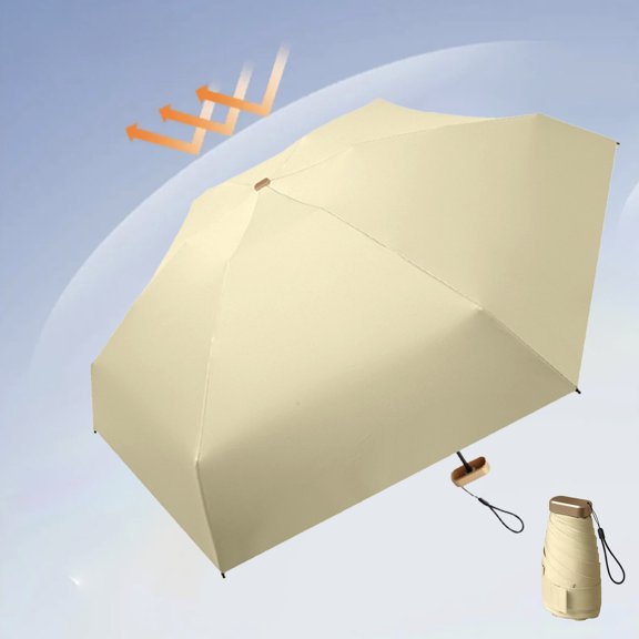 Meitianfacai Lightweight Folding Umbrella - Portable 35" Sun & Rain Protection Parasol for Women & Men, Fits in Handbag/Briefcase( Yellow )