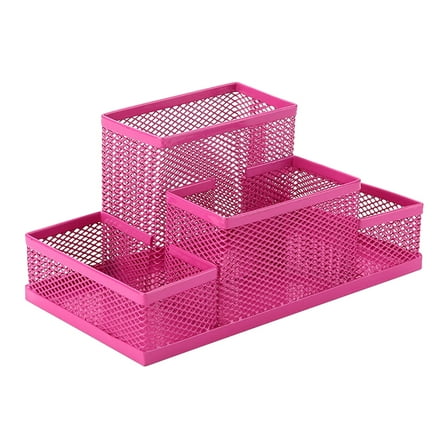 Meitianfacai Mesh Pencil Holder, hot pink