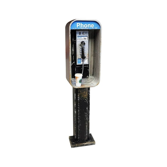 Meitianfacai Miniature American Payphone Toy with Vintage Metal Design for Home Decoration and Collection