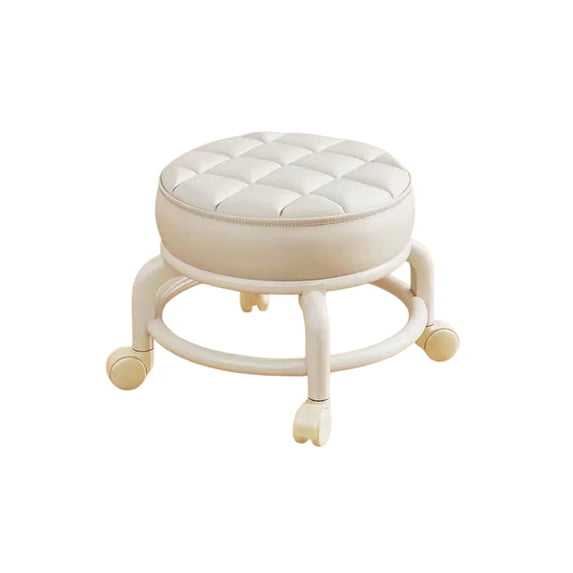 Meitianfacai Mobile Stool with Wheels, Household Seat with Plastic Swivel Casters, Flexible Rolling Stool for Living Room, Convenient Footrest Ottoman Offering Easy Transport and Functional Support
