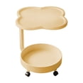 thumbnail image 1 of Meitianfacai Modern Rolling Side Table with 2-Tier Storage - Clover Design Mobile End Table for Living Room and Bedroom, 1 of 6