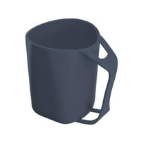 Meitianfacai Modern Toothbrush Cup with Drainage Design, Scandinavian Style Mouthwash Cup with Built-in Brush Holder (Blue)