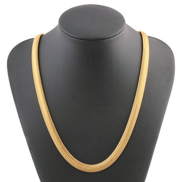 Meitianfacai Mothers Day Gifts Necklaces For Women 18K Yellow Gold Twist Bone Snake Chain Necklace 8mm 25 inch For Men Women