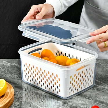 Meitianfacai Multi Functional Basket New Fruit Cleaning Bowl With Strainer Container Kitchen Sink Food Catcher Drainer Fruit Rinser Vegetable Washing Filter Bowl, White