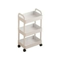 thumbnail image 1 of Meitianfacai Multi-Layer Rolling Utility Cart, Plastic Mobile Storage Organizer for Kitchen, Bedroom & Office, 14.5x9.8x27.5 Inch Space Saving Trolley with 4 Wheels(White), 1 of 6