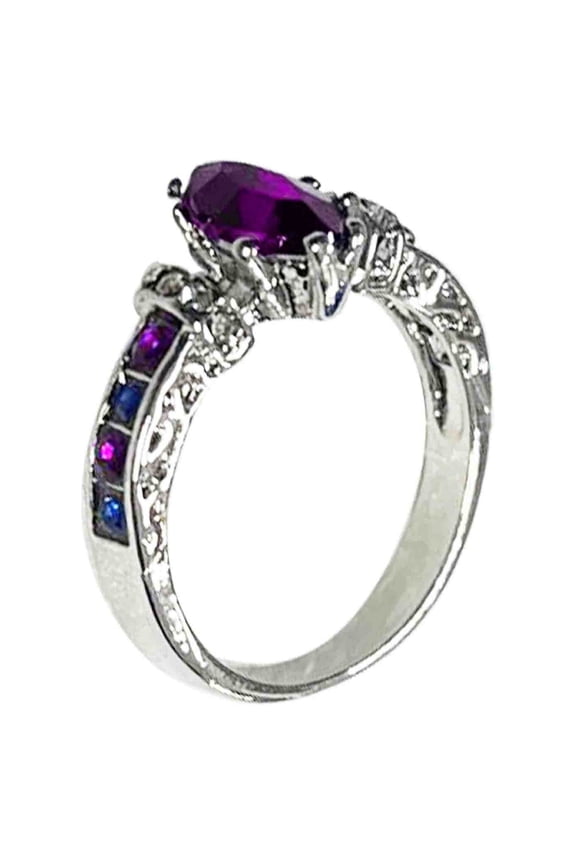 Mystic Topaz Engagement Ring, Silver