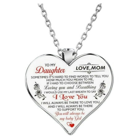Meitianfacai Necklaces for Women Mother's Day Gifts Women Heart Necklace Unique Gift Party To My Daughter Love Mom Heart Necklace
