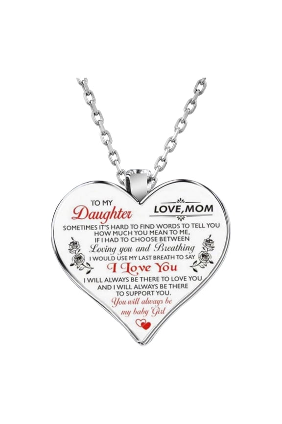 Necklaces for Women Mother's Day Gifts Women Heart Necklace Unique Gift Party To My Daughter Love Mom Heart Necklace