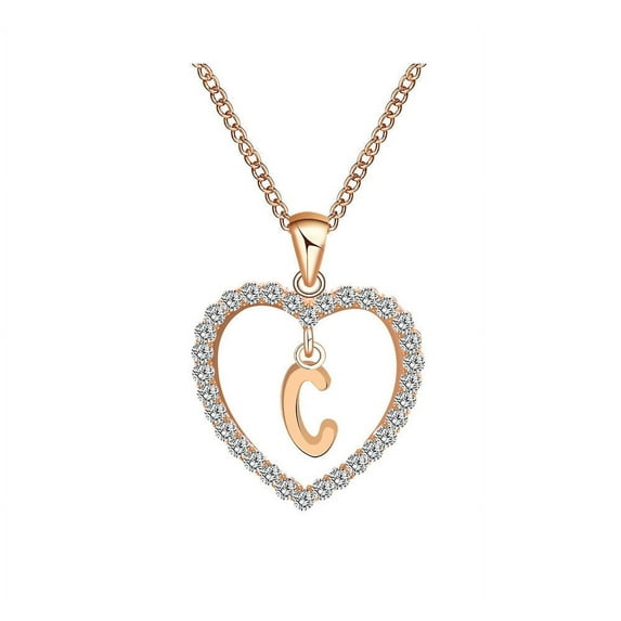 Meitianfacai Necklaces for Women Valentine's Day Gifts Fashion Women Gift 26 English Letter Name Chain Pendant Necklaces Jewelry