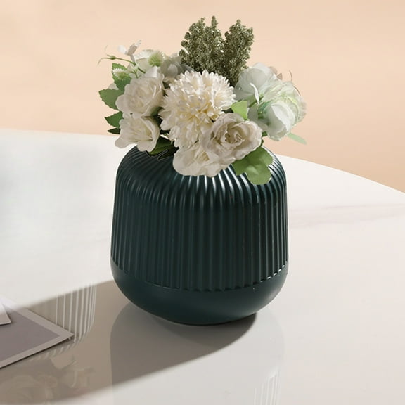 Meitianfacai Originality Vase Ornaments Crafts Display Flower Pots Dry And Wet Flower Decoration Imitation Porcelain Plastic Container, Blue