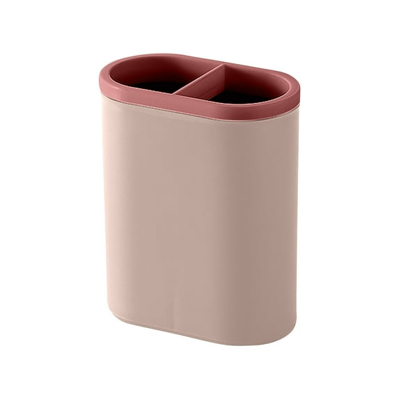 Meitianfacai Pen Holder with 2 Slots , Waterproof Plastic Pencil Holder for Desk, Modern Minimalist Makeup Organizer Multifunctional Office Supplies for Home, and (Pink)