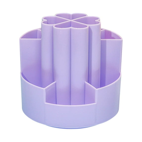 Meitianfacai Pencil Pen Holder for Desktop, Multi-Storage Spinning Pencil Pen Desk Organizers, Desktop Storage Organizers Stationery Supplies, Cute Pencil Cup Pot for Office, Art Supply(Purple)