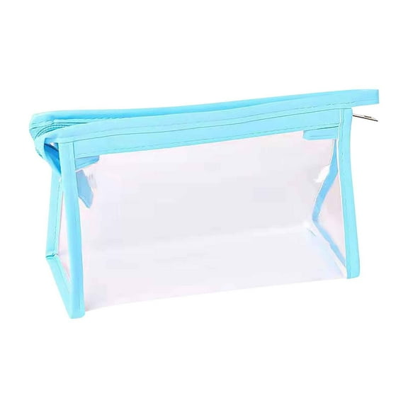 Meitianfacai Portable Clear Pouches Zippered - Cases Clear Plastic Zipper Pouch Small, Travel Makeup Bag for Women - Toiletry Bag Clear Plastic Zippered Pouches Organizer Blue