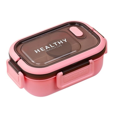 Meitianfacai Portable Plastic Bento Lunch Box for Adults, 8.9"x5.7"x2.8" Stackable All-in-One Bento Box Leak-Proof Lunch Boxes with Utensil Sauce Containers, Ideal for Dining Out,Work,Camping