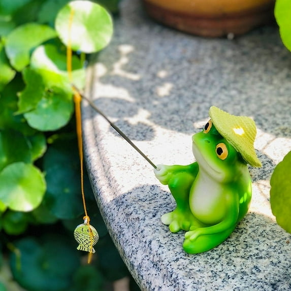 Meitianfacai Resin Frog Statue Outdoor Decor, Lifelike Garden Figurine for Patio, Yard & Lawn - Garden Decoration for Nature Lovers