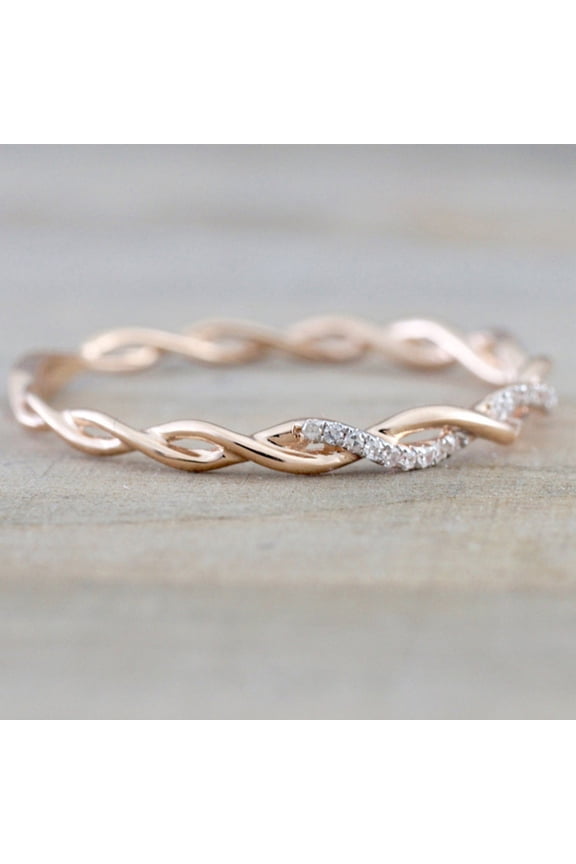 Rings for Women Mather's Day Gifts Twisted Shape engagement Ring stacking Matching Band anniversary Ring