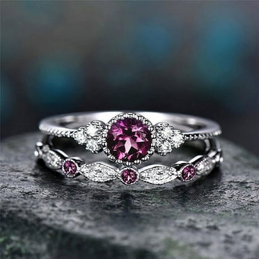 Meitianfacai Rings for Women Mothers Day Gifts Ladies' Couple Zircon Ring, Micro Diamond and Ring 1PC Has Two Rings, Which Can Be Worn In Combination