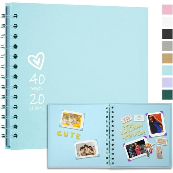 Meitianfacai Scrapbook Photo Album, 8x8 Inch DIY Scrapbook Album Scrap Book Photo Albums 80 pages(40 sheets) Memory Book for Family, Wedding