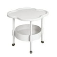 thumbnail image 1 of Meitianfacai Small Nightstand Table, Space Saving 17-Inch Cube Side Table, Modern European Style End Table for Sofa/Bedside, Easy Assembly Plastic Coffee Table（White）, 1 of 9
