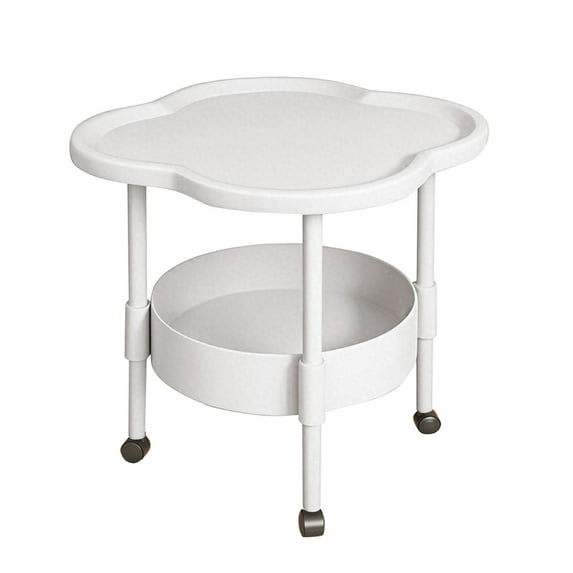 Meitianfacai Small Nightstand Table, Space Saving 17-Inch Cube Side Table, Modern European Style End Table for Sofa/Bedside, Easy Assembly Plastic Coffee Table(White)