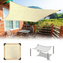 Meitianfacai Sun Shade Sail Rectangle Waterproof Canopy Awning Shelter for Backyard Patio Garden Outdoor Facilities - Beige