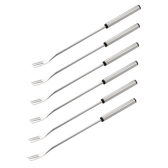 Meitianfacai Telescopic Fruit Forks, Stainless Steel Extendable Forks Set of 6 for Desserts and Appetizers, Long Handle Serving Utensils for BBQ Seafood and Parties