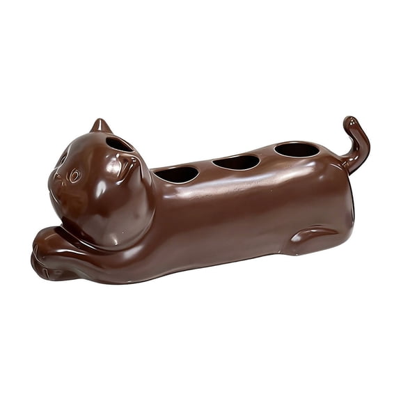 Meitianfacai Toothbrush Holder, Ceramic Toothbrush Holder with Cat Design, Bathroom Toothbrush Organizer, Manual Toothbrush Storage for Countertop Decor