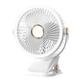thumbnail image 1 of Meitianfacai USB Rechargeable Clip On Fan, Small Portable Clip Fan with Light, 360° Rotation, 3-Speed, Quiet Operating Desk Fan Ideal For Bedroom, Office, Gyms, White, 1 of 9