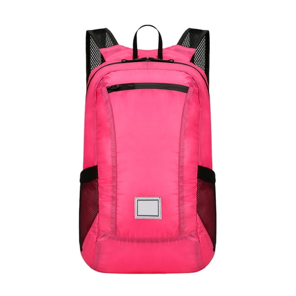 Meitianfacai Ultralight Foldable Backpack for Outdoor Travel - Compact Portable Daypack Hiking Bag, 16.54x10.24x5.51in Unfolded Size, Folds to 6.69x3.15x1.57in(Pink)