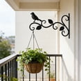 thumbnail image 1 of Meitianfacai Wall Mounted Bird Hook, Decorative Hanging Bracket for Plants and Feeders, Wrought Iron Scrollwork with Bird Motif for Garden and Patio Decor, Outdoor Wall Decor, 1 of 6