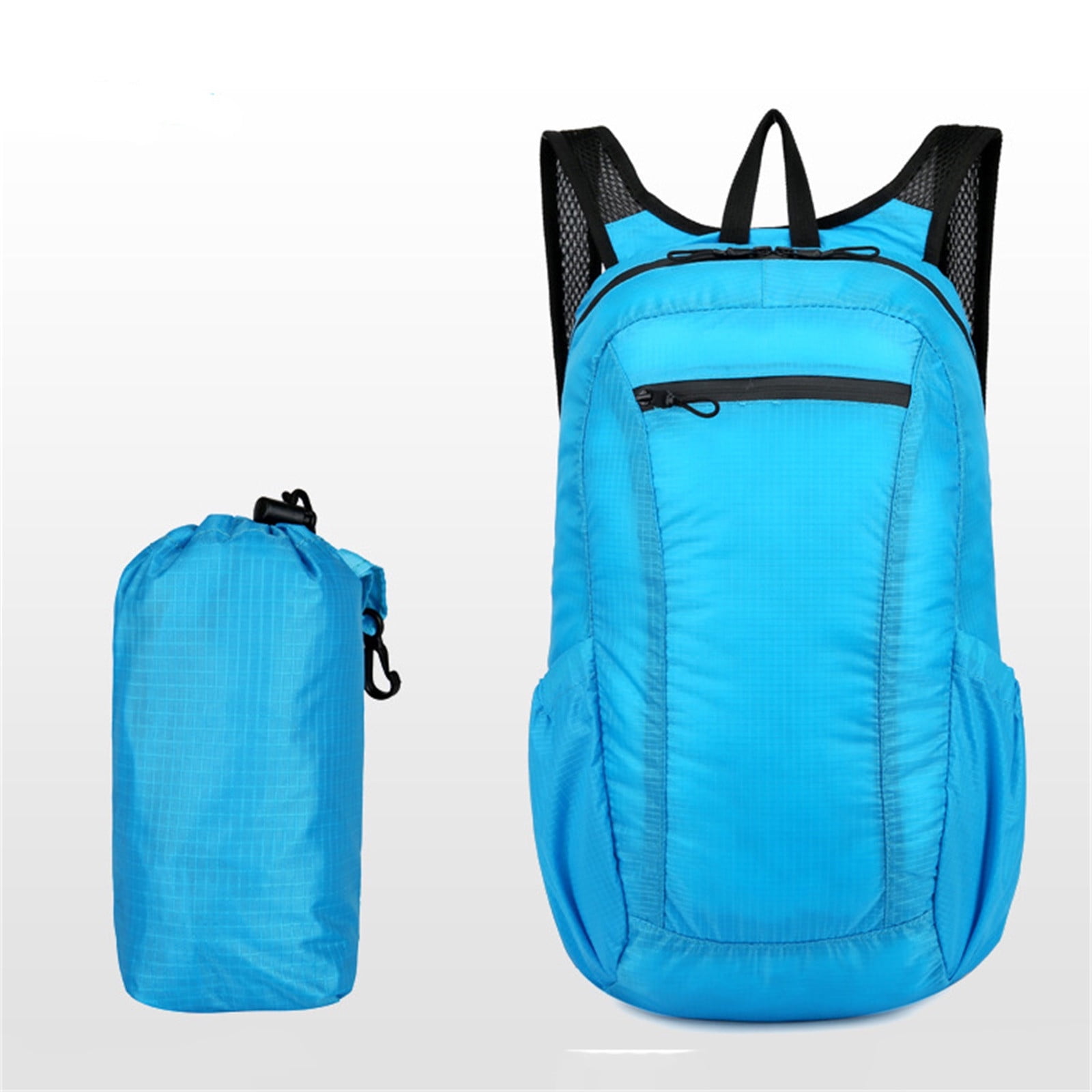 Meitianfacai Waterproof Hiking Daypack, Lightweight Packable Backpack for Travel, Airplane Travel Small Backpack for Adults Blue