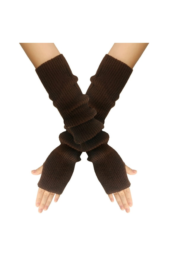 Winter Gloves Warm Arm Warmers Soft Long Fingerless Gloves for Women