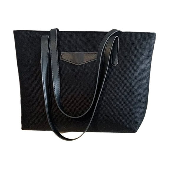 Meitianfacai Women's Casual Shoulder Bag, 11.81x10.62x3.93in Polyester Crossbody Purse with Adjustable Strap, Lightweight Handbag for Work/Travel/Shopping(Black)