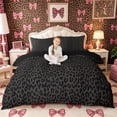 thumbnail image 1 of Meiyoeat Animal Cheetah Print Duvet Cover King, Minimalist Spot Pattern King Bedding, Dark Gray,3 Pieces,No Comforter,Black Reversible, 1 of 6