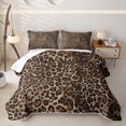 thumbnail image 1 of Meiyoeat Boho Leopard Print Bed Spread Queen,Neutral Animal Spot Pattern Queen Coverlet Set,Brown Beige, 1 of 7