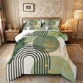 thumbnail image 1 of Meiyoeat Boho Tropical Leaf Full Size Comforter Sets 3-Piece for Teens,Geometric Art Bedding Comforter Set,Green Gold,Reversible,1 Comforter and 2 Pillowcases,1 Comforter and 2 Pillowcases, 1 of 6