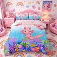 thumbnail image 1 of Meiyoeat Cartoon Sea Salamander Full Size Comforter Sets 3-Piece, Cartoon Ocean Animal Bedding Comforter Set, Pink Blue, 1 of 6