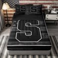 thumbnail image 1 of Meiyoeat Distressed US Flag Letter S Zipper Twin Comforter Sets with Fitted Sheet and 2 Pillowcases for Men Youth, Patriotic Print Zipper Bedding Set, Black Gray White,4-Piece,Black Reversible, 1 of 6