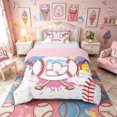 thumbnail image 1 of Meiyoeat Ice Cream Baseball Letter D Twin Bedding for Girls Juniors, Fun Initial Duvet Cover Set, Pink White Red,Pink Reversible,2pcs,No Comforter, 1 of 5